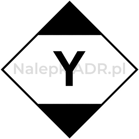 Nalepka LQ z literą Y - Ilości Ograniczone - Limited Quantities (FOLIA) 10x10cm (rolka po 250 sztuk nalepek)