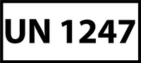 Nalepka ADR z numerem UN 1247 (FOLIA) 12x6cm (rolka po 250 sztuk nalepek)