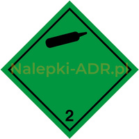 Nalepka ADR nr 2.2 - klasa 2 - Gazy Niepalne i Nietrujące - 25x25cm