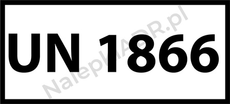Nalepka ADR z numerem UN 1866 (FOLIA) 12x6cm (rolka po 250 sztuk nalepek)